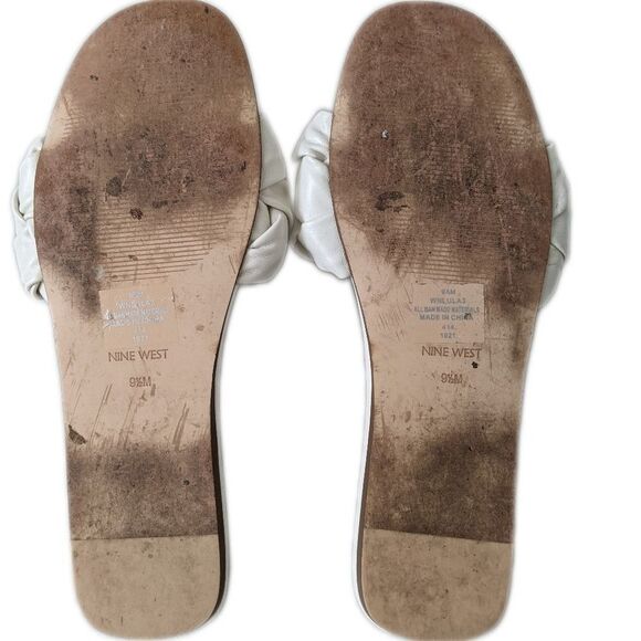 Nine West braided woven sandal slides, flat summer shoes, size 9.5 - Picture 3 of 4